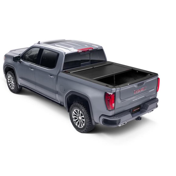 Roll-N-Lock Tonneau Cover 223A-XT A-Series XT; Manual Retractable; Lockable; Black Powder Coated; Aluminum; With T-Slot Rails