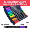 thumbnail image 2 of jiarry Dry Erase Markers with Eraser Cap, Fine Tip, Assorted Colors, 12 Count, 2 of 7
