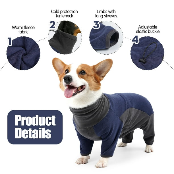 Dog Fleece Jacket Warm Winter Coat Turtleneck Pullover for Small Medium Large Dogs Walmart