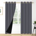 thumbnail image 2 of Nanqianyi Solid Color Blackout Curtains 63 Inches Long, Grey Curtains 2 Panels Set, Thermal Insulated Grommet Drapes for Living Room Bedroom (W52 x L63 Inch, Grey), 2 of 10