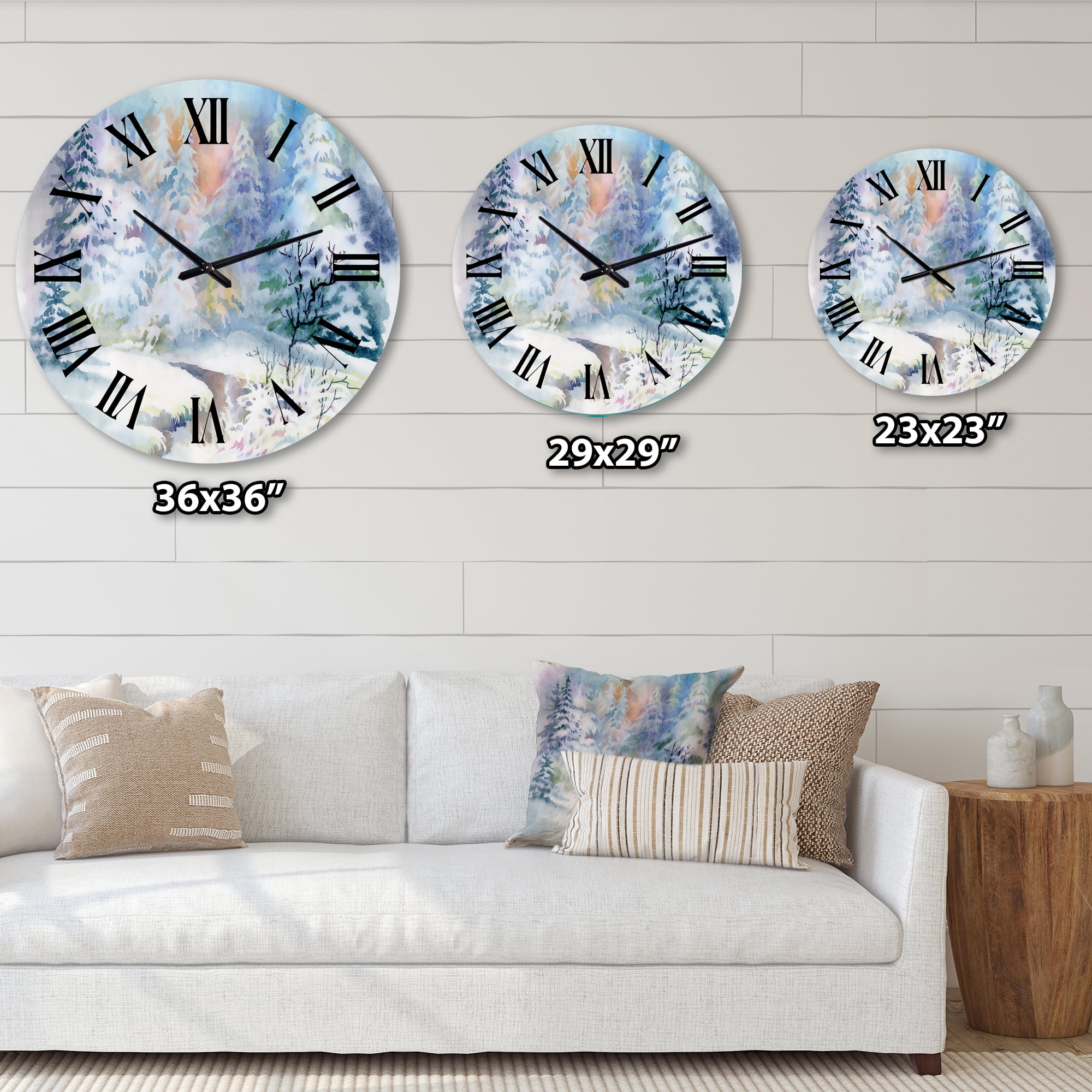 Designart 'Three Tulips Pink And Red' Traditional Wall Clock