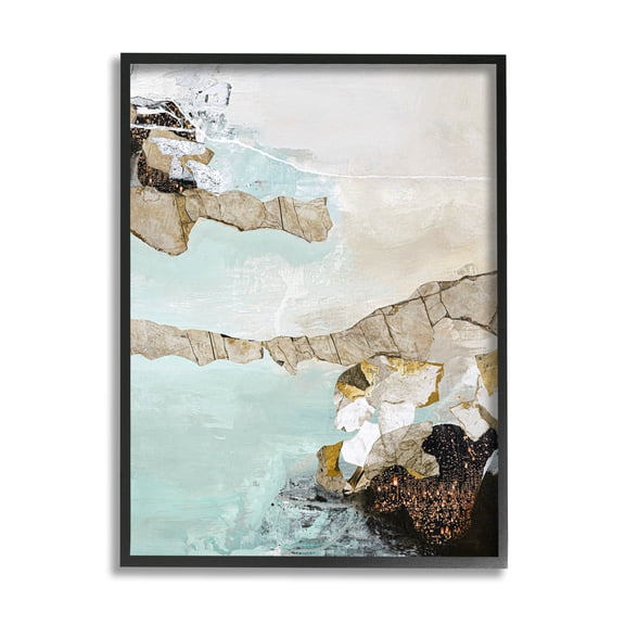 Abstract Beach Shoreline Scenery Abstract Graphic Art Black Framed Art Print Wall Art