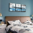 thumbnail image 5 of Canvas Wall Art For Living Room Modern Wall Decorations For Bedroom Black And White Beach Wall Painting Office Wall Decor Blue Ocean Sea Wave Pictures 3 Piece Framed Posters Room Home Decor Artwork, 5 of 6