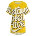 thumbnail image 4 of Stay Positive-Hand Lettering Retro Type Design Lotus Leaf Neck T-Shirt Long Sleeve Women'S T Shirt Elegant Fashion Tops & Tees, 4 of 4