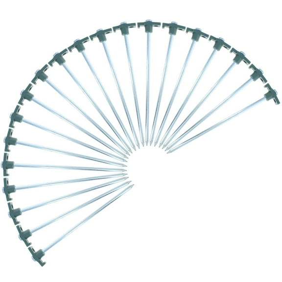 (20 Pack) ASR Outdoor Universal Galvanized Twisted Metal PVC Camping Gear Canopy Tent Stakes