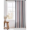 thumbnail image 3 of Sheer Curtains 84 Inches Long, Blue Red Striped Semi Sheer Curtains Light Filtering Window Treatment, Modern Stripes Art Farmhouse Privacy Voile Drapes for Living Room Bedroom 52x84 Inch, 3 of 7
