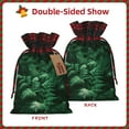 thumbnail image 2 of Rocae Ferns Leave Green Foliage Print Christmas Drawstring Linen Gift Bag with Drawstrings Treat Bag Goody Present Bags for Christmas Party Favor, 2 of 8