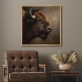 thumbnail image 3 of Framed Canvas Print Buffalo Wall Art Vintage Animal Decorative for Living Room Bedroom - 16"x16" NATURAL, 3 of 8