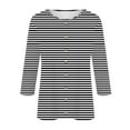 thumbnail image 5 of Olyvenn Womens 3/4 Length Sleeve Tops Cute Solid V Neck Shirts Casual Button Down Tunic Blouse Dressy Comfy Base Tee Shirts Black 6, 5 of 5