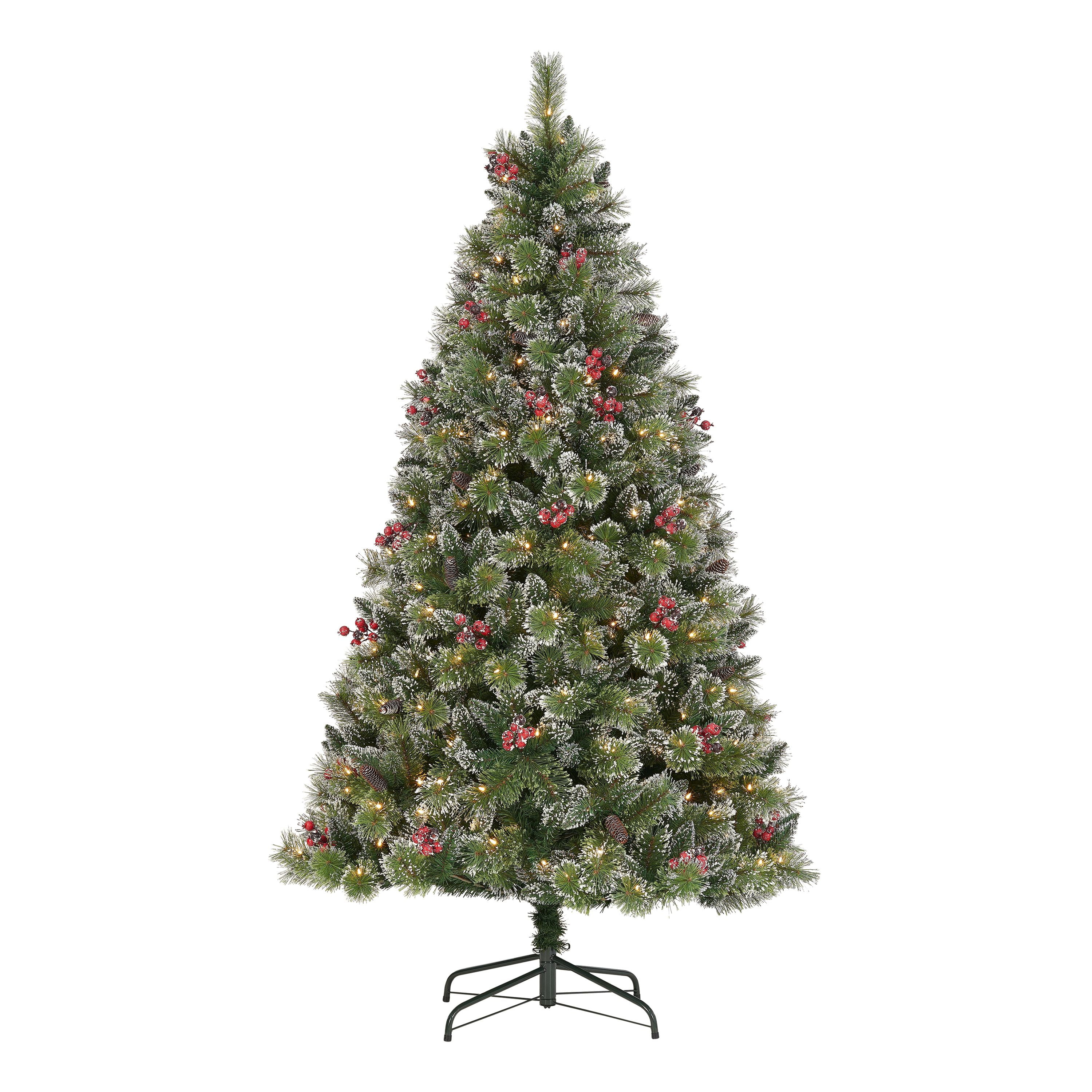 Holiday Time 6.5 Feet Pre-Lit Sonoma Pine Christmas Tree Green 