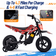 thumbnail image 4 of IVFJFV Electric Dirt Bike,up to 6.21 mph, 24V Electric Dirt Bike with Removable Training Wheels for Child 8+,Red, 4 of 8