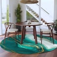 thumbnail image 3 of Teal Marble Round Area Rug 6Ft Washable Circle Rugs for Bathroom Office, Modern Gradient Abstract Gold Fluid Art Non-Slip Carpet Floor Mats Indoor Outdoor Carpet Runner Aesthetic Home Decor, 3 of 8