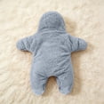 thumbnail image 5 of Baby Starfish Onesie, Thick Imitation Fleece Starfish Newborn Romper, Infant Footie Jumpsuit Winter Warm Outfits (Blue-A,Size:9M), 5 of 10