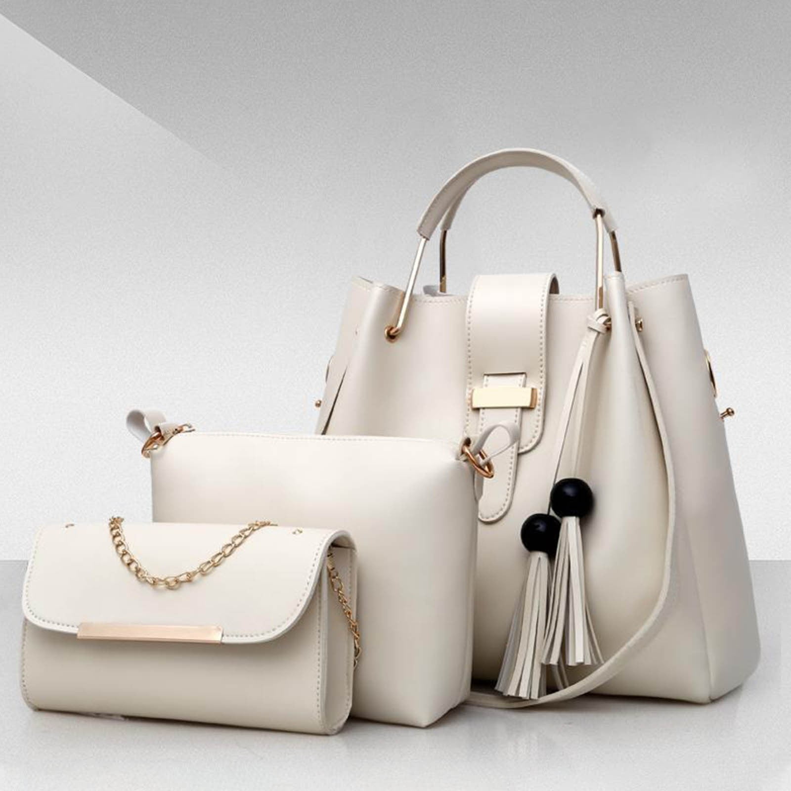 weibbin 3 Pcs Women Large Crossbody Bags Ladies Satchel Shoulder Handbags Purse and Wallet Set for Women Totes Hobo Purses