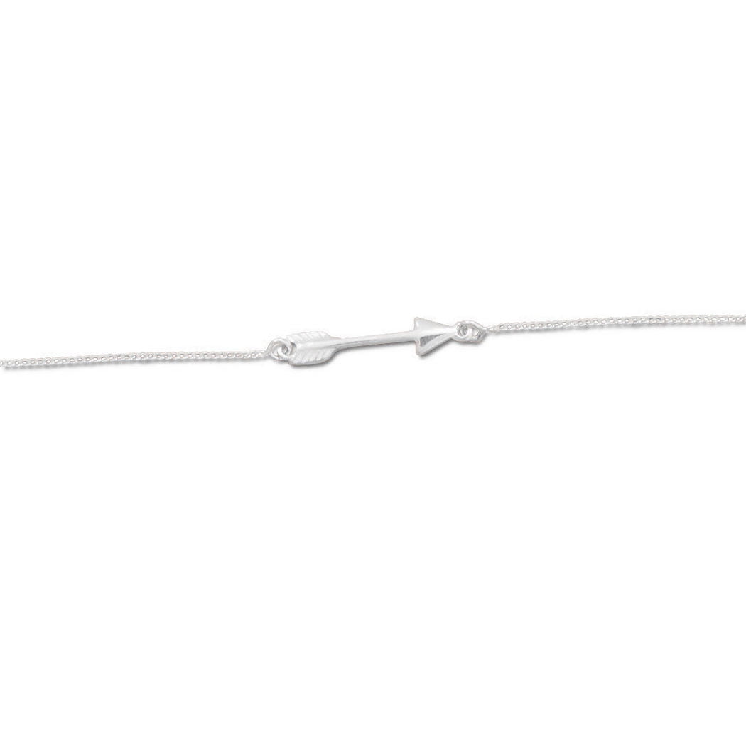 11 Plus 1 Inch Extention 925 Sterling Silver Anklet 4mm X 19mm Sideways Arrow Spring-Ring Closure Anklet for Women