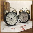thumbnail image 3 of Twin Bell Alarm Clock, Retro Analog Alarm Clock Silent Non-Ticking Quartz with Nigh Light, Small Desk Clock for Bedside Table, Battery Operated (Bike), 3 of 4