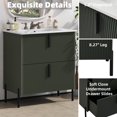 thumbnail image 6 of Euroco 30" Bathroom Vanity with Ceramic Sink and Full-Extension Drawers, Soft Close Undermount Drawer Slides, Fluted Design, Green, 6 of 9
