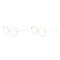 thumbnail image 2 of Qarigey Marco de lente anti-azul Gafas para miopía Gafas cuadradas Gafas graduadas para mujer Hombre Lectura Suministros de oficina Oro marco dorado miopía de 350 grados 2Conjunto, 2 of 6