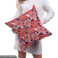 thumbnail image 5 of Ambesonne Floral Fabric by the Yard Upholstery, Colorful Poinsettia Flowers, 3 Yards, Dark Pink Quartz and Indigo, 5 of 5