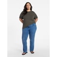 thumbnail image 2 of Terra & Sky Women's Plus Size Crewneck Tee with Short Sleeves, Sizes 0X-5X, 2 of 5