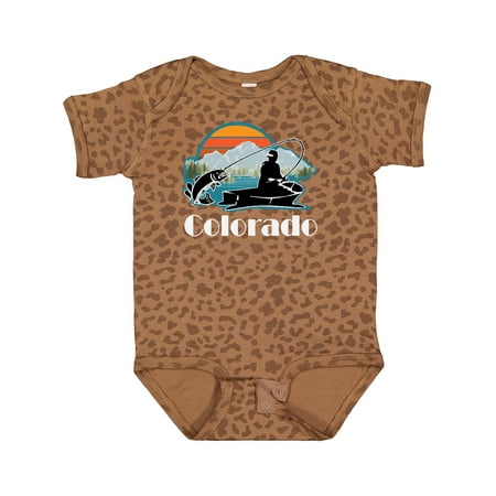 

Inktastic Colorado Fishing Gift Sunset Silhouette Gift Baby Boy Bodysuit