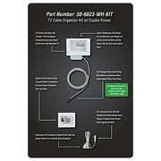 Datacomm Electronics 50-6623-WH-KIT Flat Panel TV Cable Organizer Kit With Duplex Power Solution
