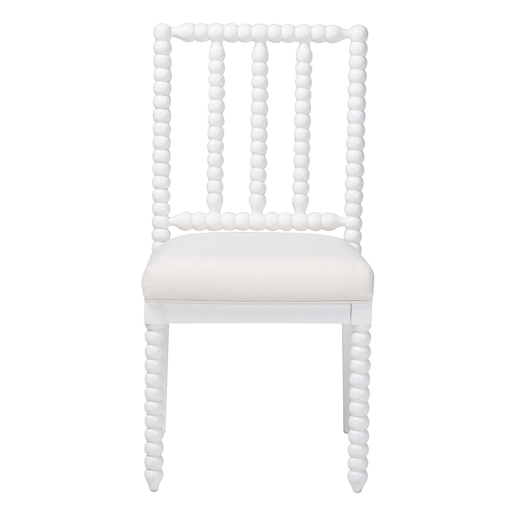 bali & pari Deya Traditional Dining Chair, Dining Height, White