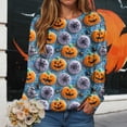 thumbnail image 2 of Womens Halloween Sweatshirts Fashion Graphic T Shirts Long Sleeve Pullover Tops Fall Clothes 2025, 2 of 6