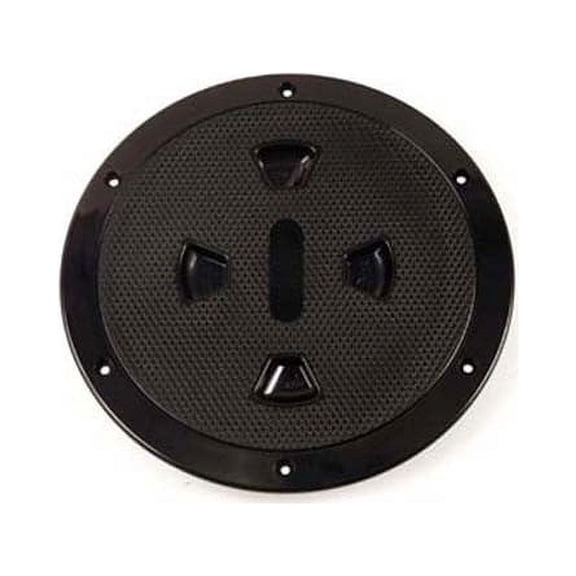 Deck Plate, Screw-Out, 8", Black w/Diamond Texture Lid