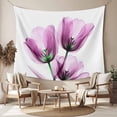 thumbnail image 2 of Purple Flowers Tapestry for Bedroom Wall Hanging Tapestry, Minimalism Botanical Tulip Floral Plants Ceiling Backdrop Tapestries Poster Blanket Wall Decor for Teens Room Living Room Dorm 55" x 73", 2 of 8