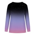 thumbnail image 5 of Wolfast Femmes Casual Col Rond à Manches Longues Mignon Imprimé Top, Noir, S, 5 of 5