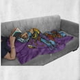 thumbnail image 6 of Fantasy Soft Flannel Fleece Blanket, Futuristic Super Hero Woman Space Astronaut Science Fiction Graphic, Cozy Plush for Indoor and Outdoor Use, 60" x 80", Purple Sky Blue Marigold, by Ambesonne, 6 of 6