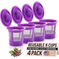 thumbnail image 1 of Reusable K Cups for Keurig Coffee Maker - Filter Pods for Keurig 1.0 and 2.0 Brewers - Refillable K Cup Fits K-Elite, K-Classic - BPA Free Universal Reusable Single Serve - 4 Pack, 1 of 8