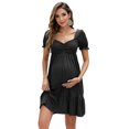 thumbnail image 2 of Maternity Dress Women's Maternity Dresses A Line Sweetheart Neck Ruffle Flowy Mini Boho Maternity Dress for Wedding Guest, 2 of 9