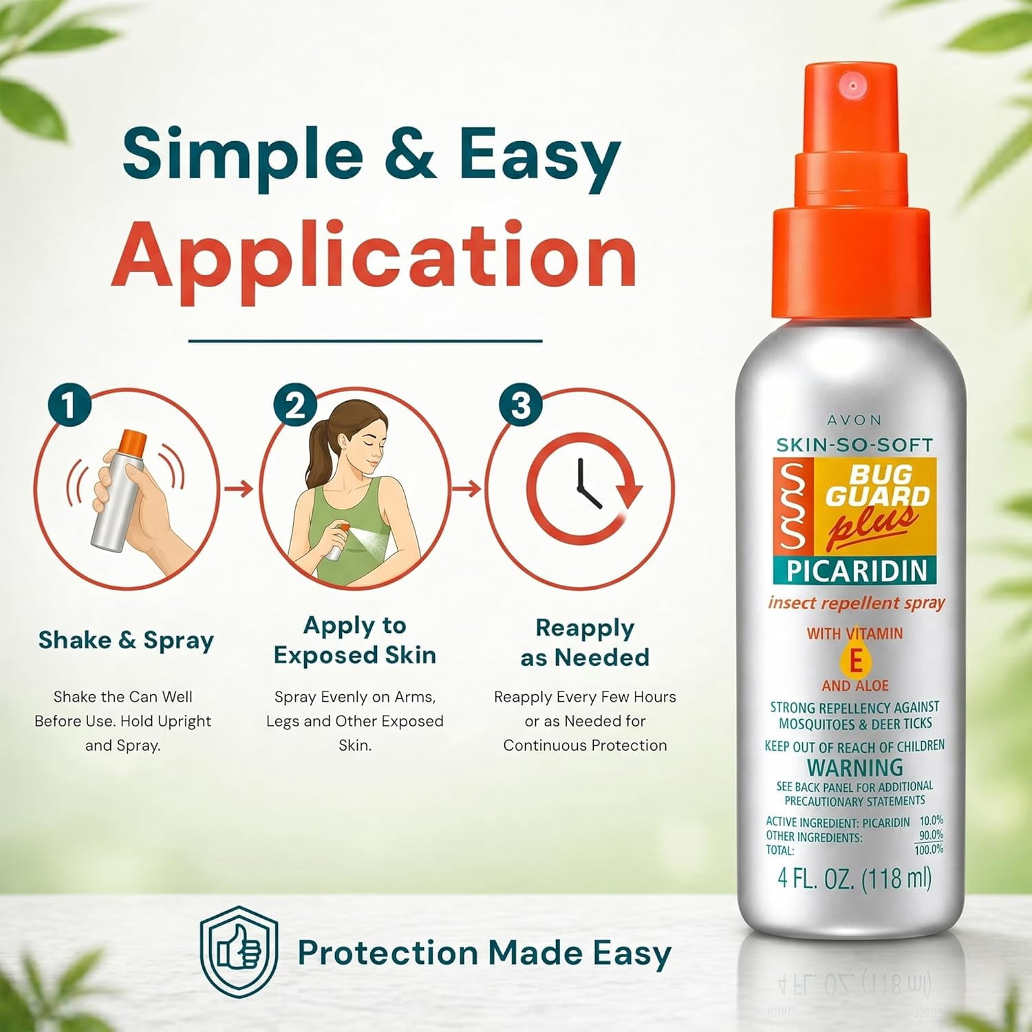 Avon Skin So Soft Bug Guard, Travel Size Insect Repellent Spray with Picaridin, DEET-Free, 4 fl oz