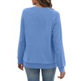 thumbnail image 4 of Huankd V Neck Sweatshirt Women with Pockets Casual Plain Comfort Hoodless Hoodies Cozy Fleece Pullover Sweatshirts No Hood Blue S, 4 of 6