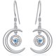 thumbnail image 1 of Moonstone Filigree Evil Eye Earrings Sterling Silver Hamsa Evil Eye Jewelry for Women Girls, 1 of 4
