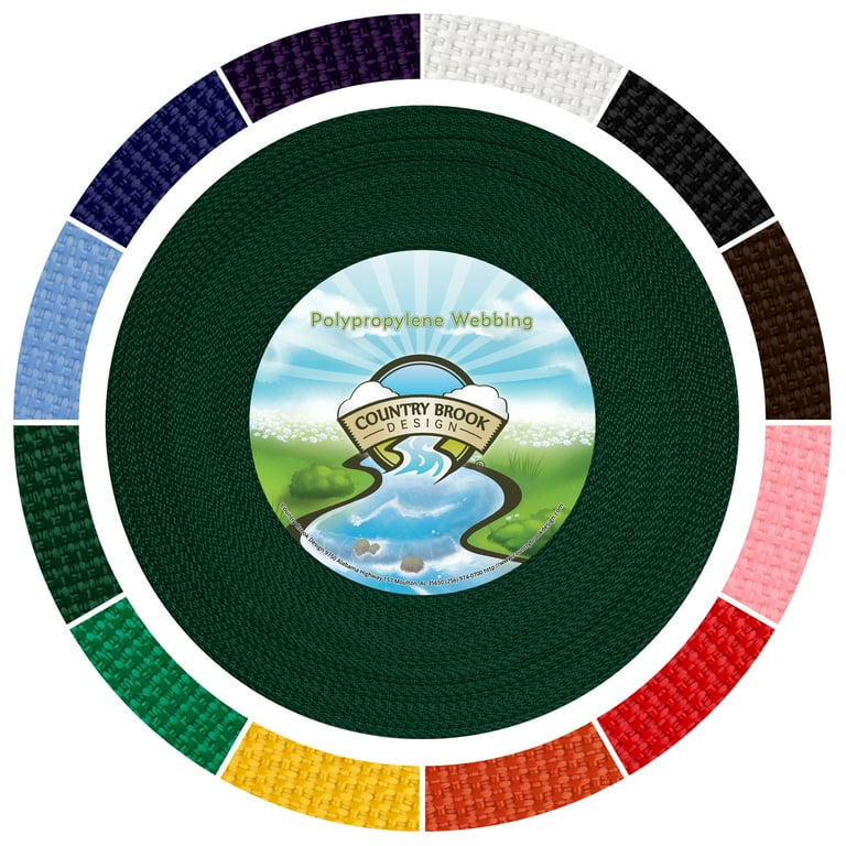 Country Brook Design 1 2 inch Dark Green Polypro Webbing 10 Yards