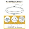 thumbnail image 6 of KeyStyle Heart Birthstone Anklets for Women Stainless Steel Adjustable Anklets Bracelets for Summer Beach Pool Parties, Mother's Day Jewelry Valentine's Day Gift for Wife, 6 of 11