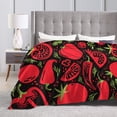 thumbnail image 5 of ZNDUO Lightweight Microfiber Bed Blanket, Tomato Chili Peppers Print Art Pattern Super Soft Flannel Cozy Throw Blankets, 40"x30", 5 of 8