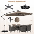 thumbnail image 3 of Gymax 10 FT Patio Solar LED Offset Cantilever Umbrella Hanging Outdoor Market Umbrella Outdoor Turquoise, 3 of 7