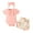 Pink, variant on Dooleck Baby Girl Summer Clothes Floral Outfit Infant Ribbed Bodysuit Bow Shorts Set