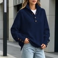 thumbnail image 5 of Zormilly Oversized Sweaters for Women Long Sleeve Mock Neck Soft Sweaters with Buttons Business Casual Tops, S-3XL, 5 of 9