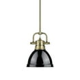 thumbnail image 1 of Golden Lighting 3604-M1l Ab Duncan 1 Light 7" Wide Mini Pendant - Black, 1 of 3