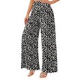 thumbnail image 2 of Women Summer High Waisted Cotton Linen Palazzo Pants Wide Leg Long Lounge Pant Dressy Long Lounge with Pockets, 2 of 6