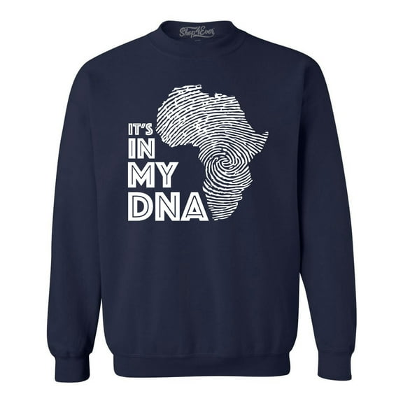 Shop4Ever Men's It's in My DNA African Pride Crewneck Sweatshirt XXX-Large Navy