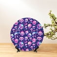 thumbnail image 6 of Picia Skull rainbow color Pattern Bone China Decorative Plate – Wall Decor with Stand and Adhesive, Elegant Ornament for Living Room, Office, or Entryway-10in, 6 of 6