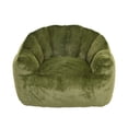 thumbnail image 5 of HSUNNS Bean Bag Chair for Adults, Faux Fur, Side Pocket, Comfy Bean Bag Sofa with Memory Foam Filled, Armrest Lazy Sofa Lounge Chair for Living Room, Green, 5 of 9