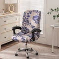thumbnail image 2 of Printed Computer Chair Slipcover Stretch Office Chair Covers Durable Zipper Stretch Computer Desk Chair Cover Gaming Chair Covers Universal Desk Rotating Chair Slipcovers, 2 of 6