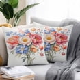 thumbnail image 3 of Outdoor Pillow Cover Red Blue Red Flowers Set of 2 Waterproof Throw Pillowcases Spring Floral Decorative Patio Furniture Pillows for Couch Garden Indoor & Outdoor Use, 3 of 9